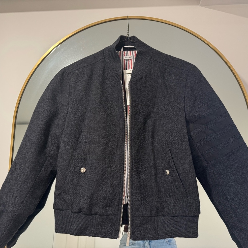 Thom Browne Dark Gray Bomber Jacket